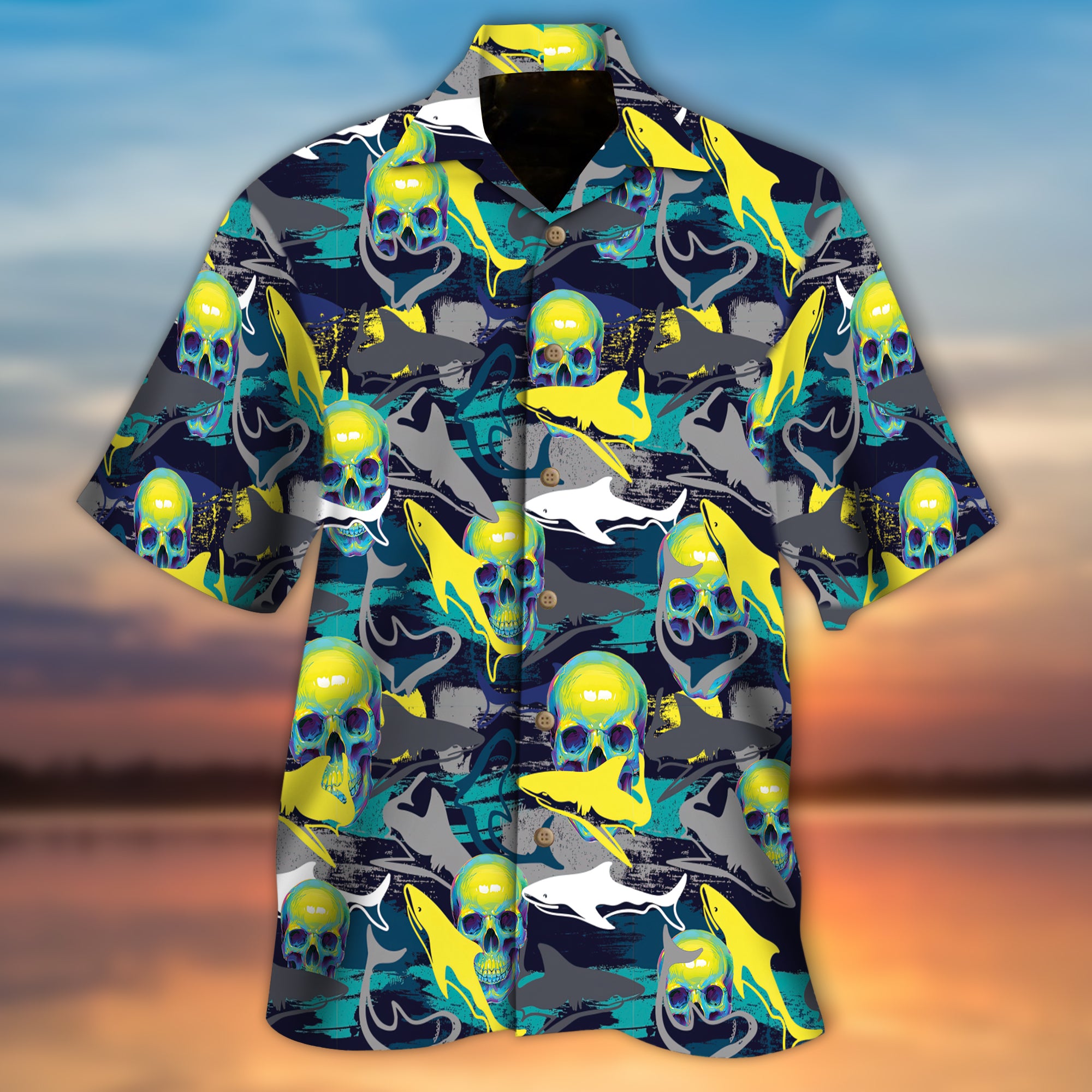 Shark Skulls Hawaiian Shirt