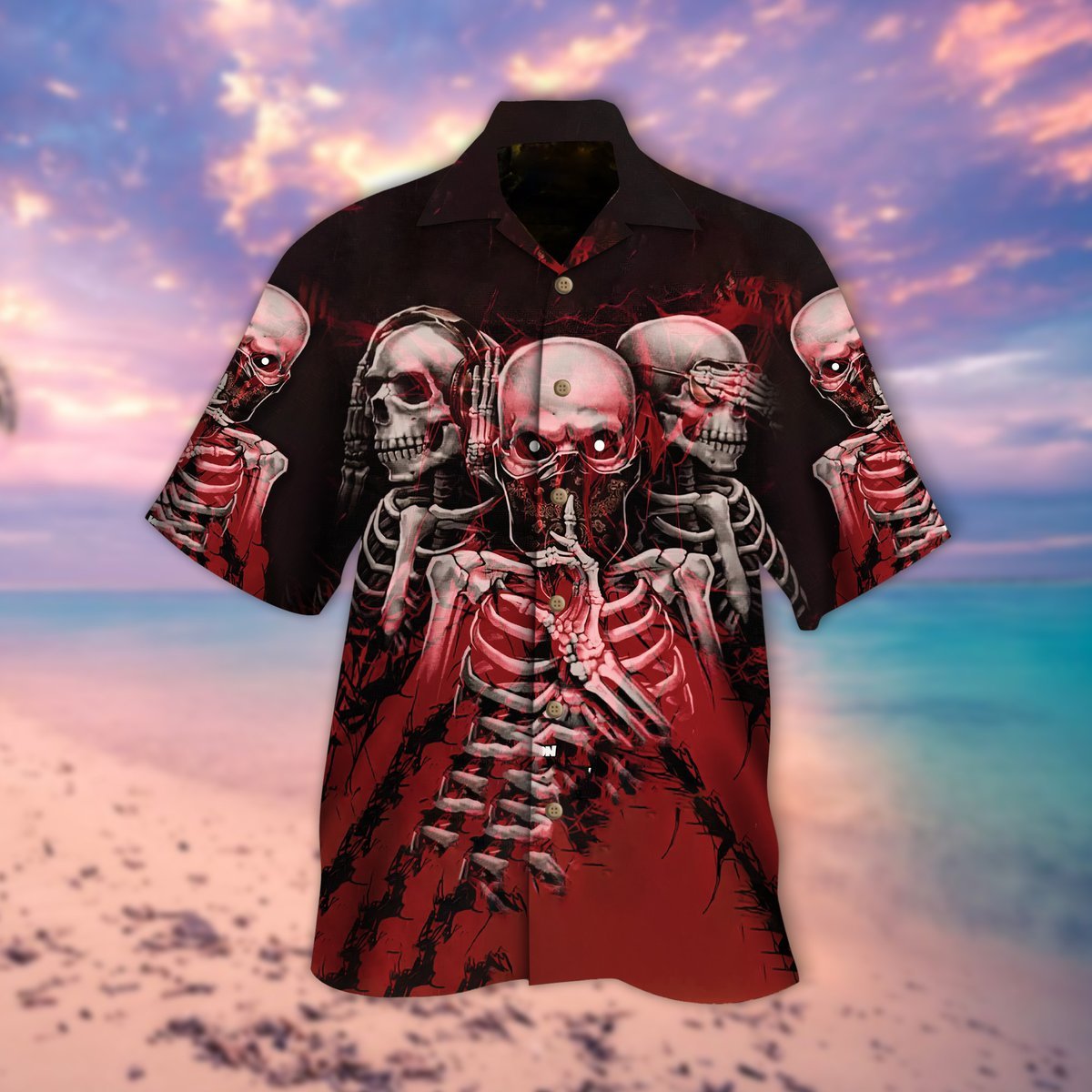 Shhhh Skull Halloween Hawaiian Shirt For Men Women Adult