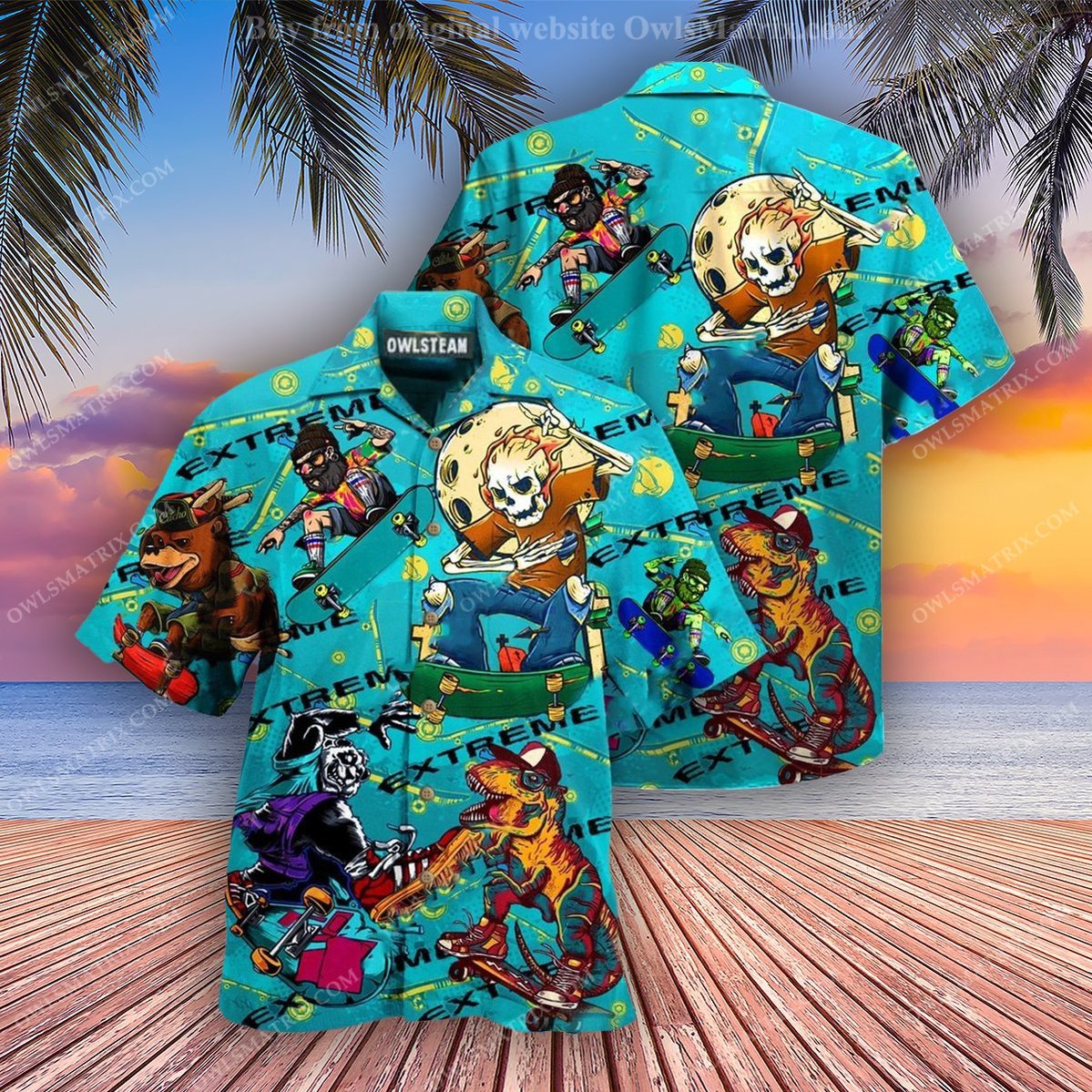 Skate Skull Life Is A Lot Like Skateboarding Hawaiian Shirt