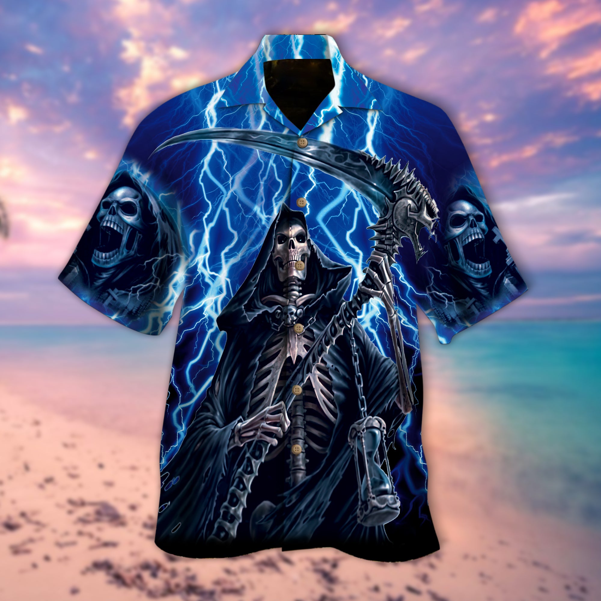 Skeleton Skull Hawaiian Shirt – Mc0125-1