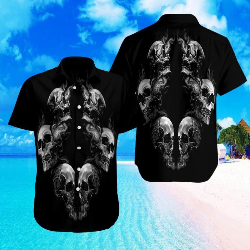 Skull 3d Shorts_see No Evil Hear No Evil Speak No Evil Hawaiian Shirt