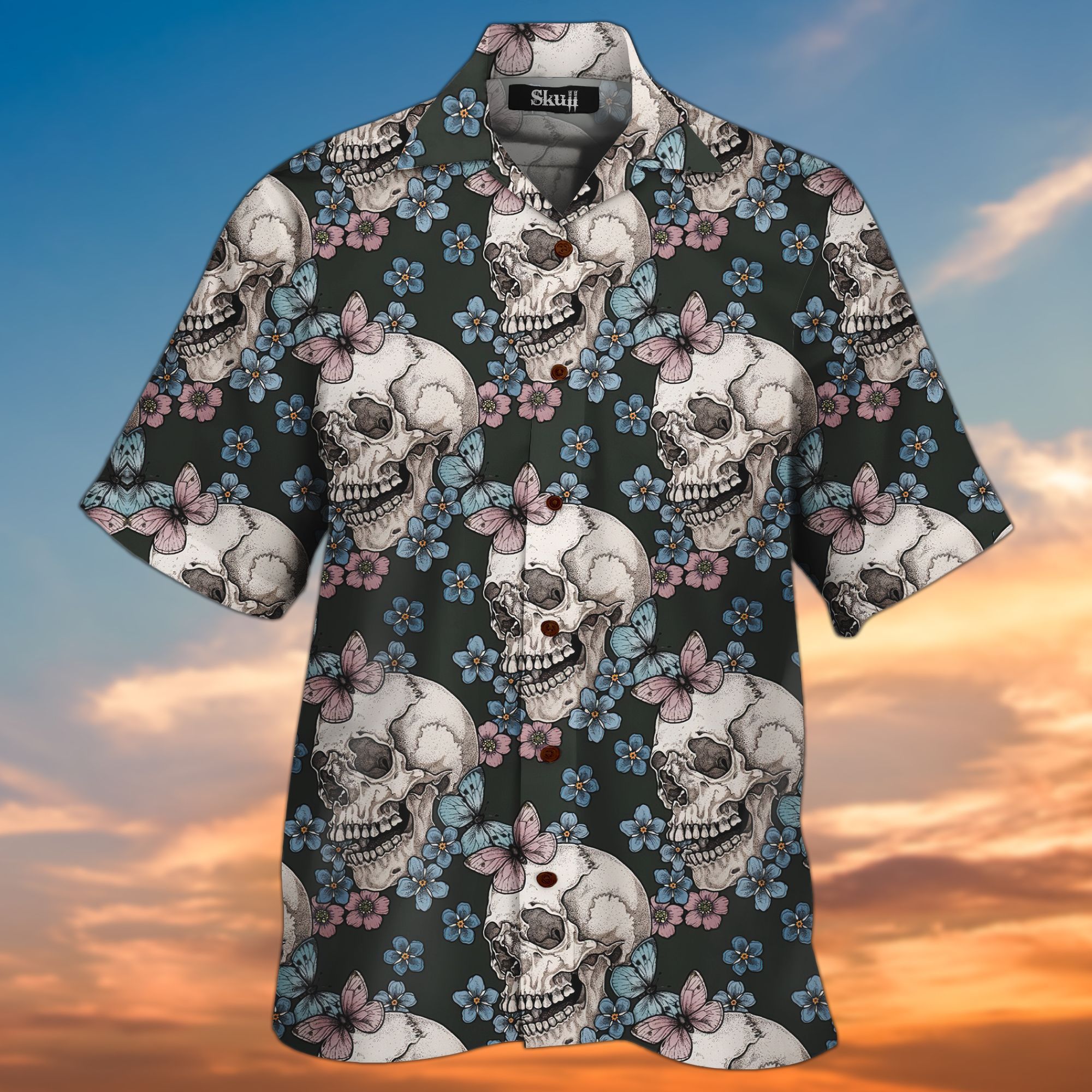 Skull Aloha 3d All Over Printed Hawaiian Shirt And Short