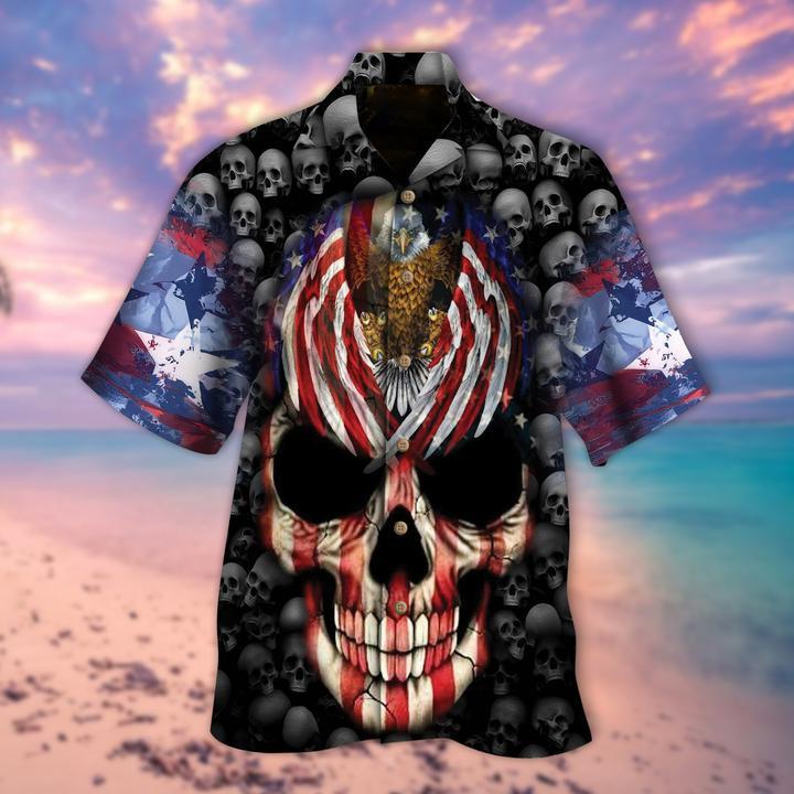 Skull America Halloween Hawaiian Shirt For Men Women Adult