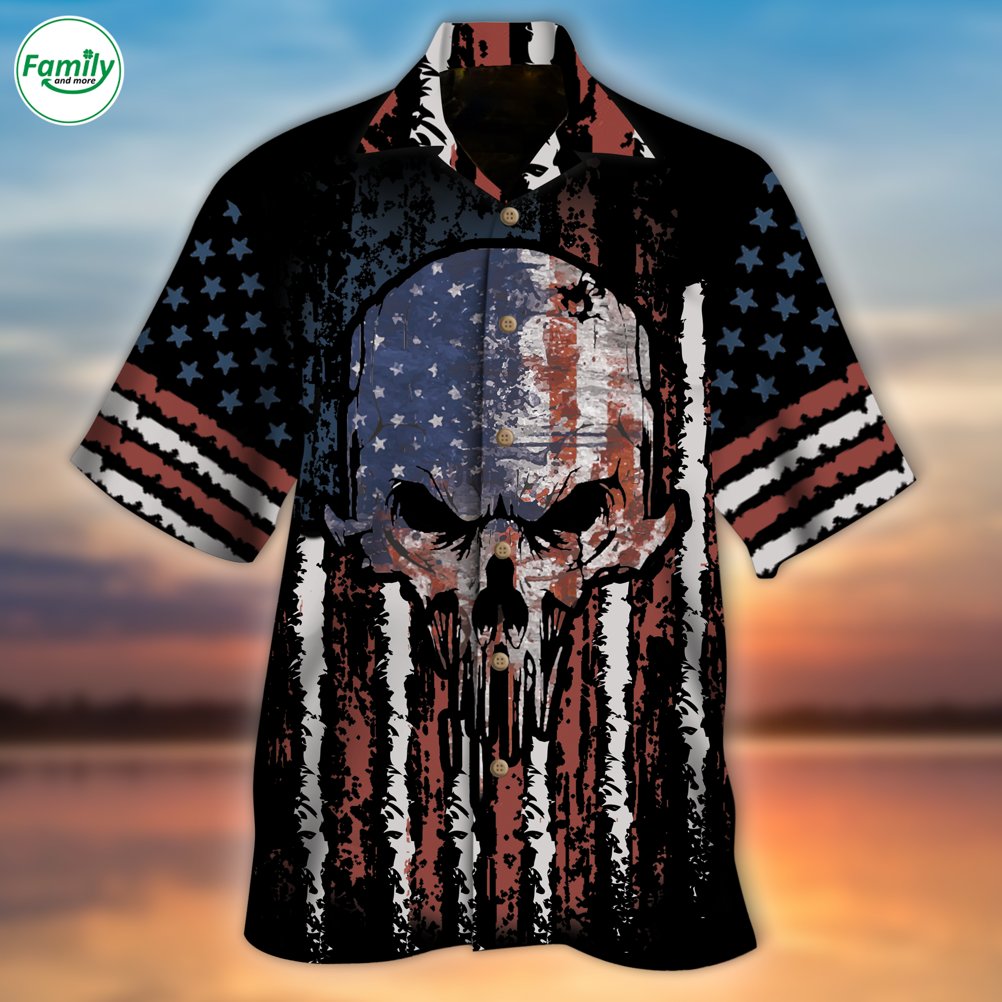 Skull America Hawaiian Shirt – Nt0104-1