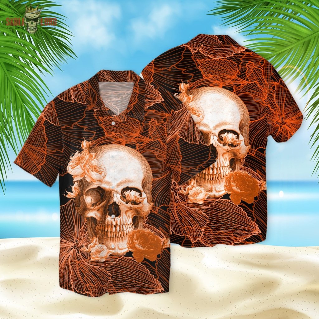 Skull And Lily Flowers 3d Hawaiian Shirt