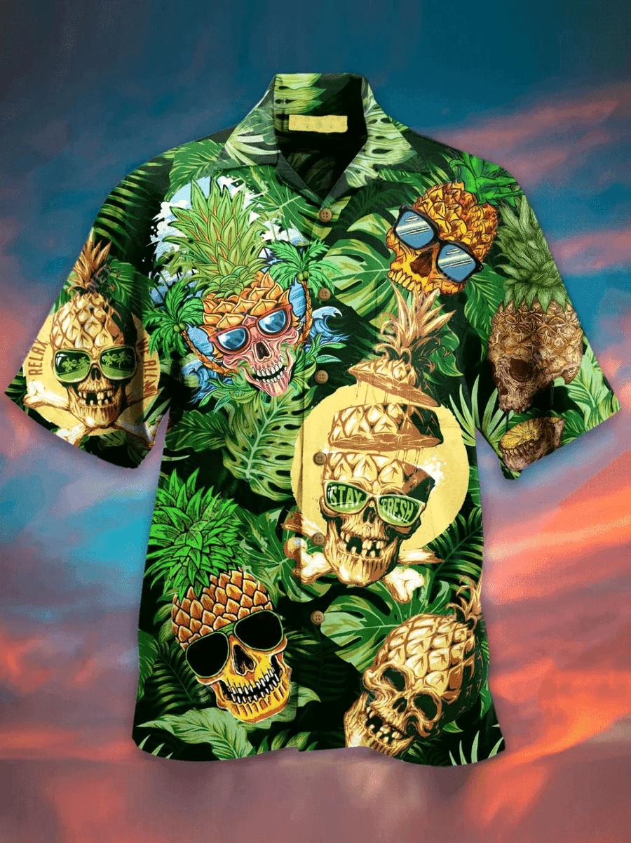 Skull And Pineapple Hawaiian Shirt For Men Women Adult