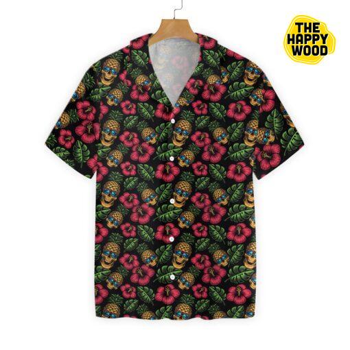 Skull And Pineapples Seamless Pattern Hawaiian Shirt