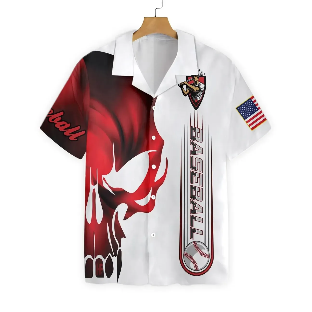 Skull Baseball Hawaiian Shirt