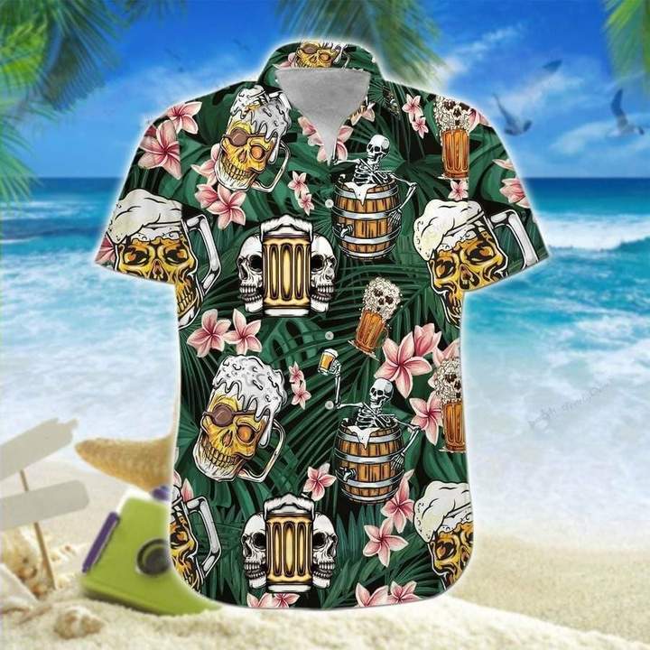 Skull Beer Summer Hawaiian Shirt Pre10427-1