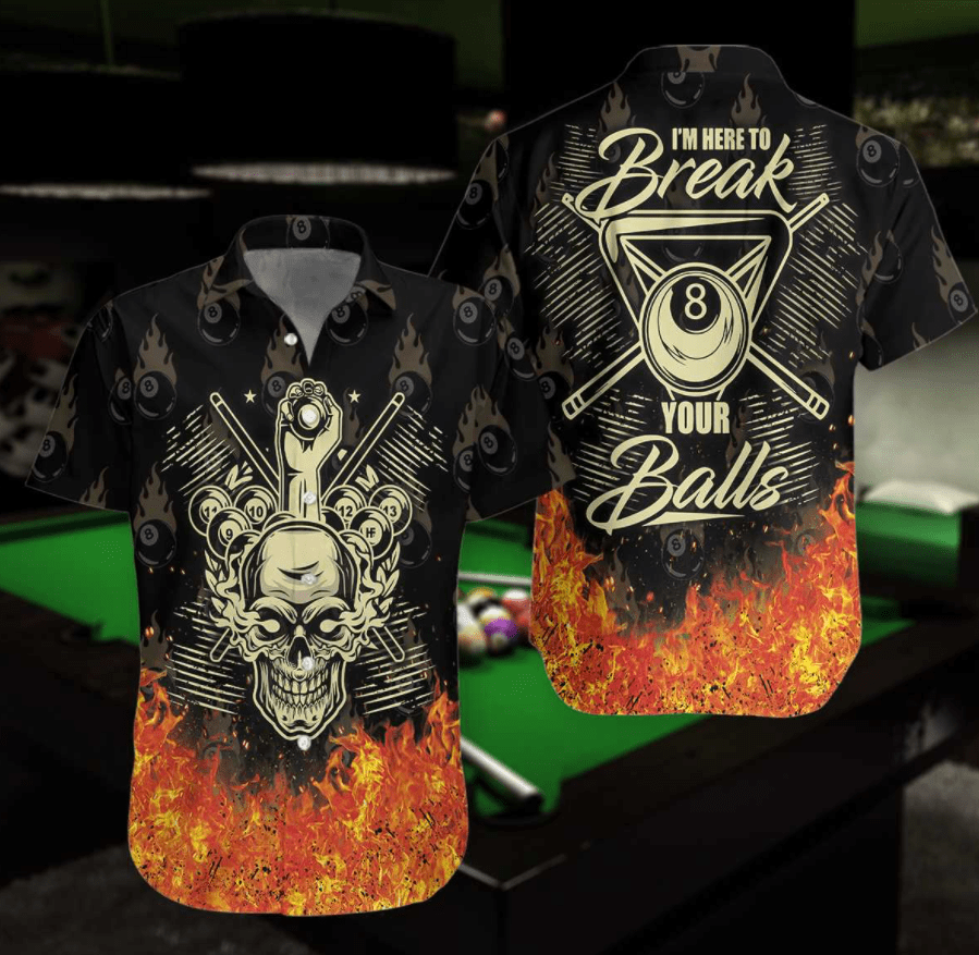 Skull Billiard To Break Your Balls Hawaiian Aloha Shirts