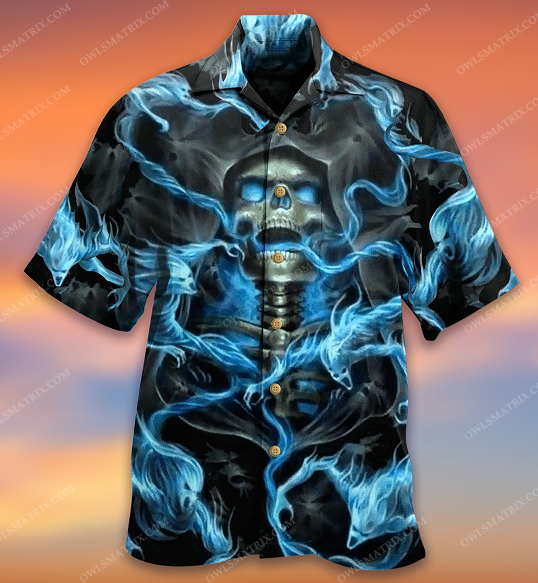 Skull Black Ground Limited Edition – Hawaiian Shirt-1