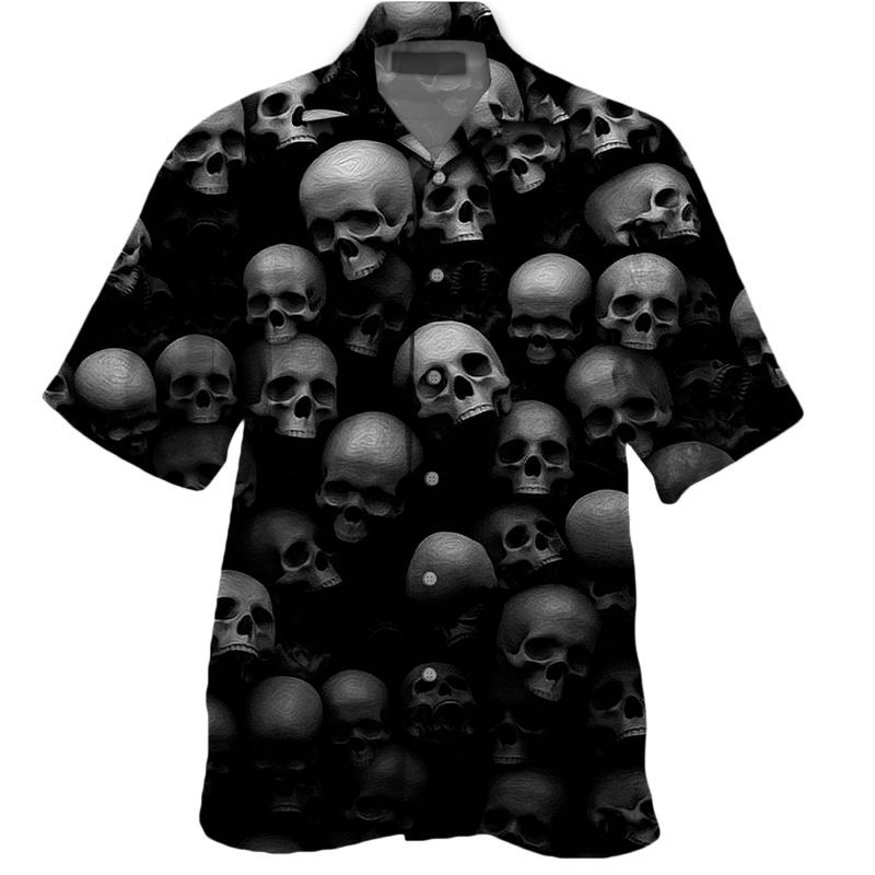 Skull Black Nice Design Unisex Hawaiian Shirt For Men And Women