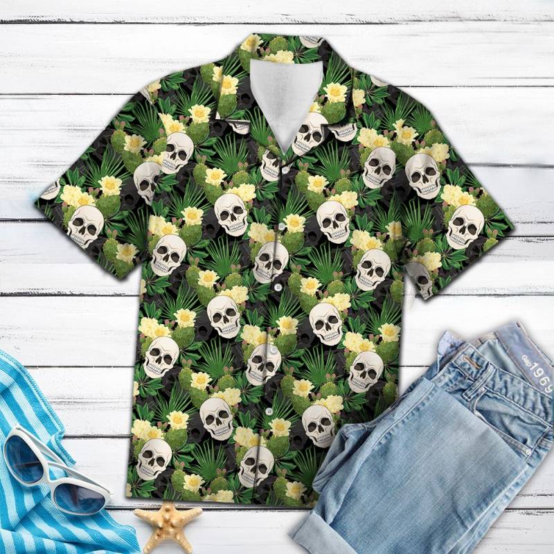 Skull Cactus Tropical Hawaiian Shirt