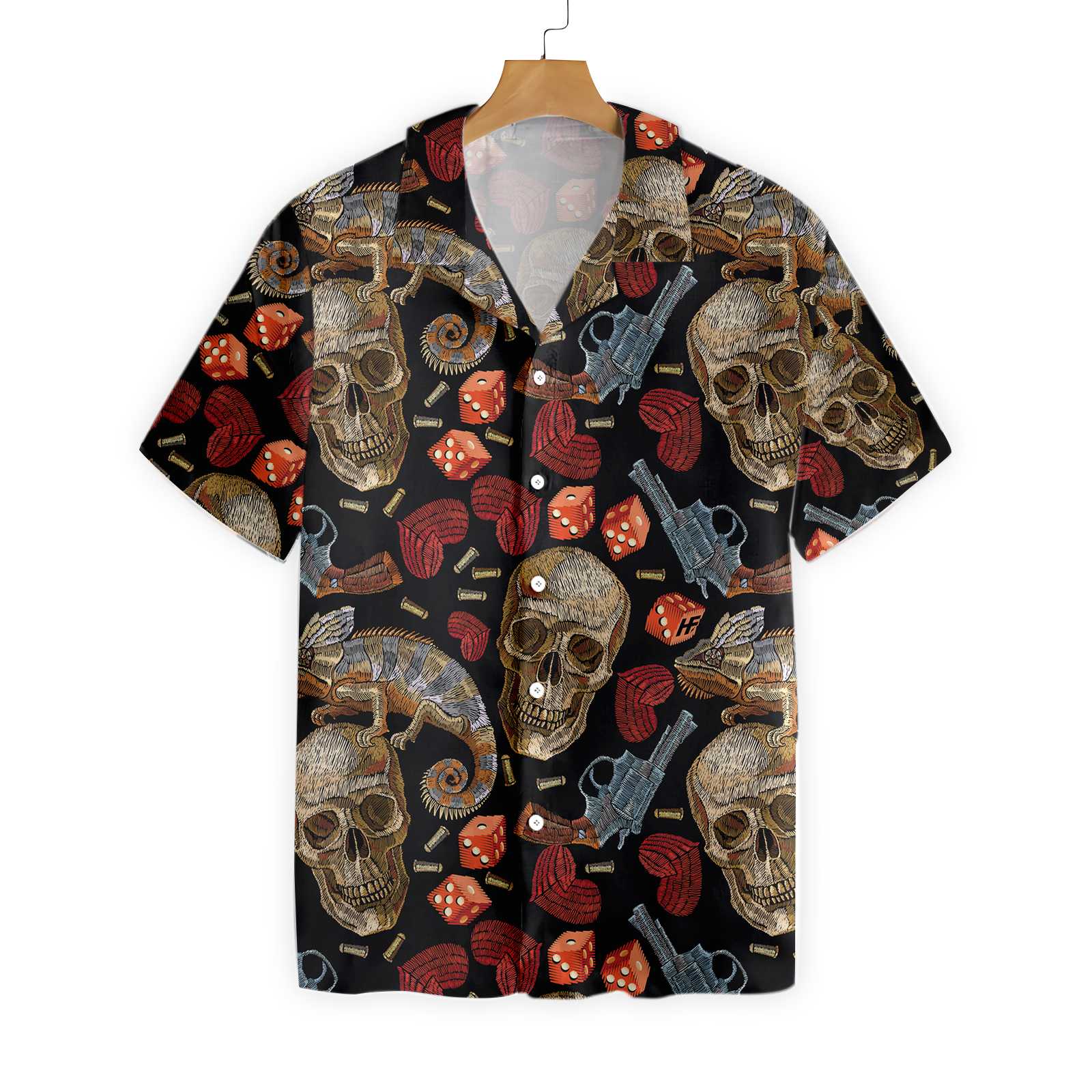 Skull Chameleon Hawaiian Shirt