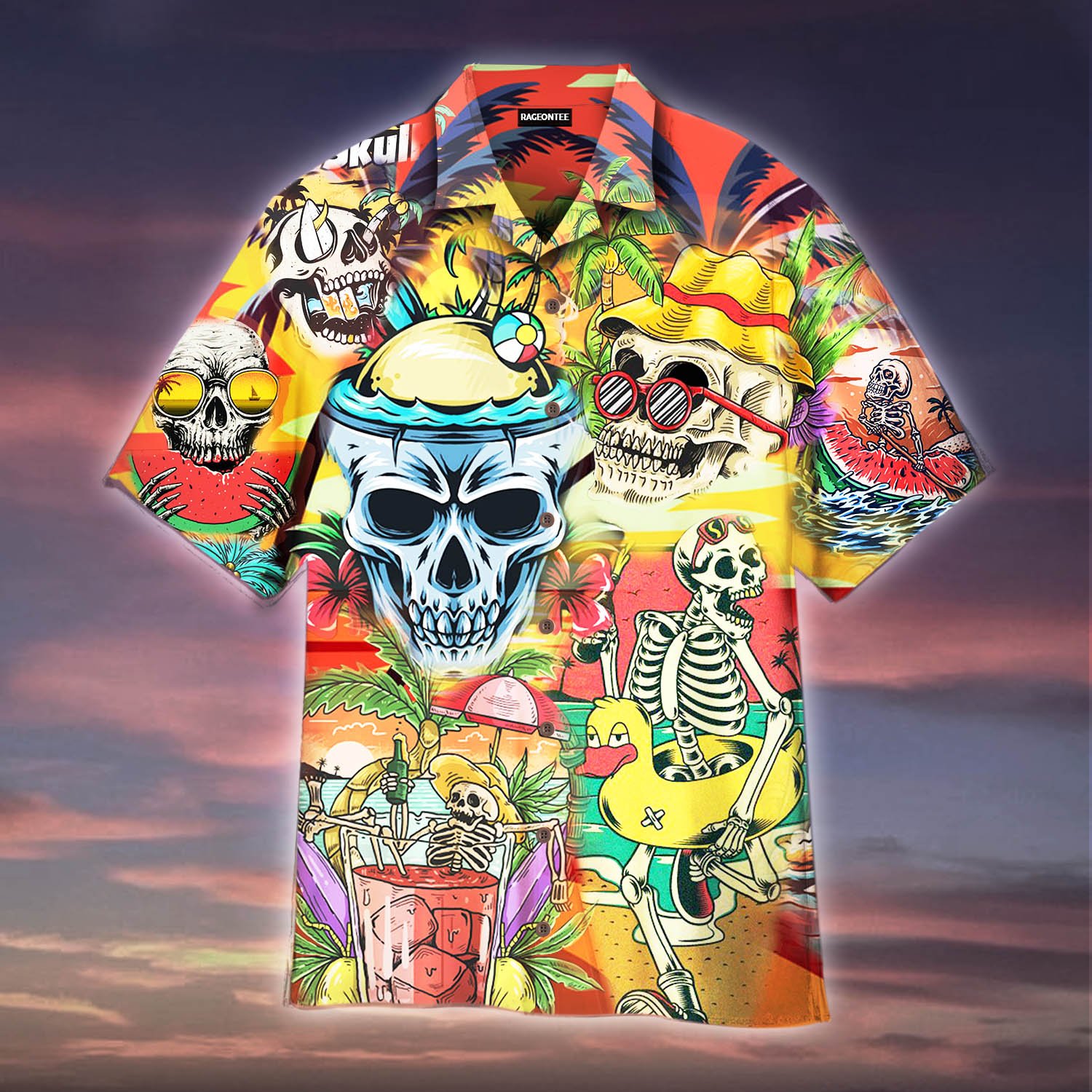 Skull Chill Tropical Summer Hawaiian Shirt Unisex