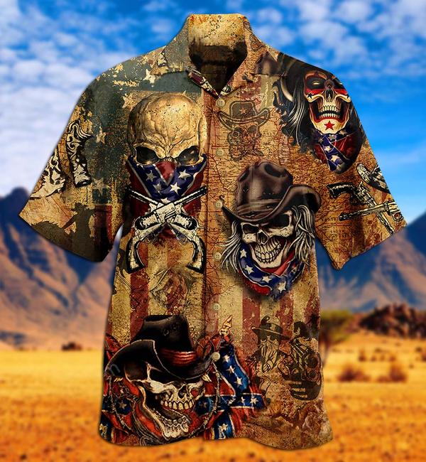 Skull Cowboy America Limited Hawaiian Shirt