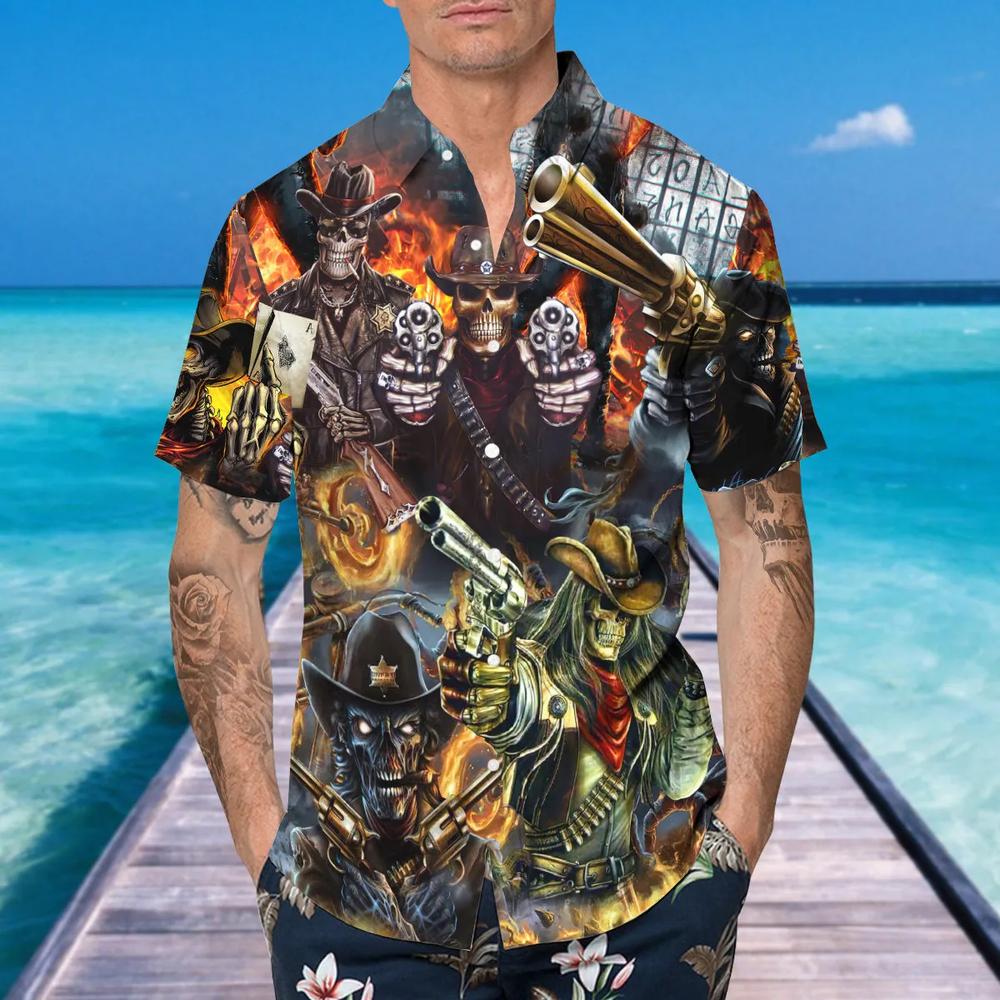 Skull Cowboy Squad Hawaiian Shirt