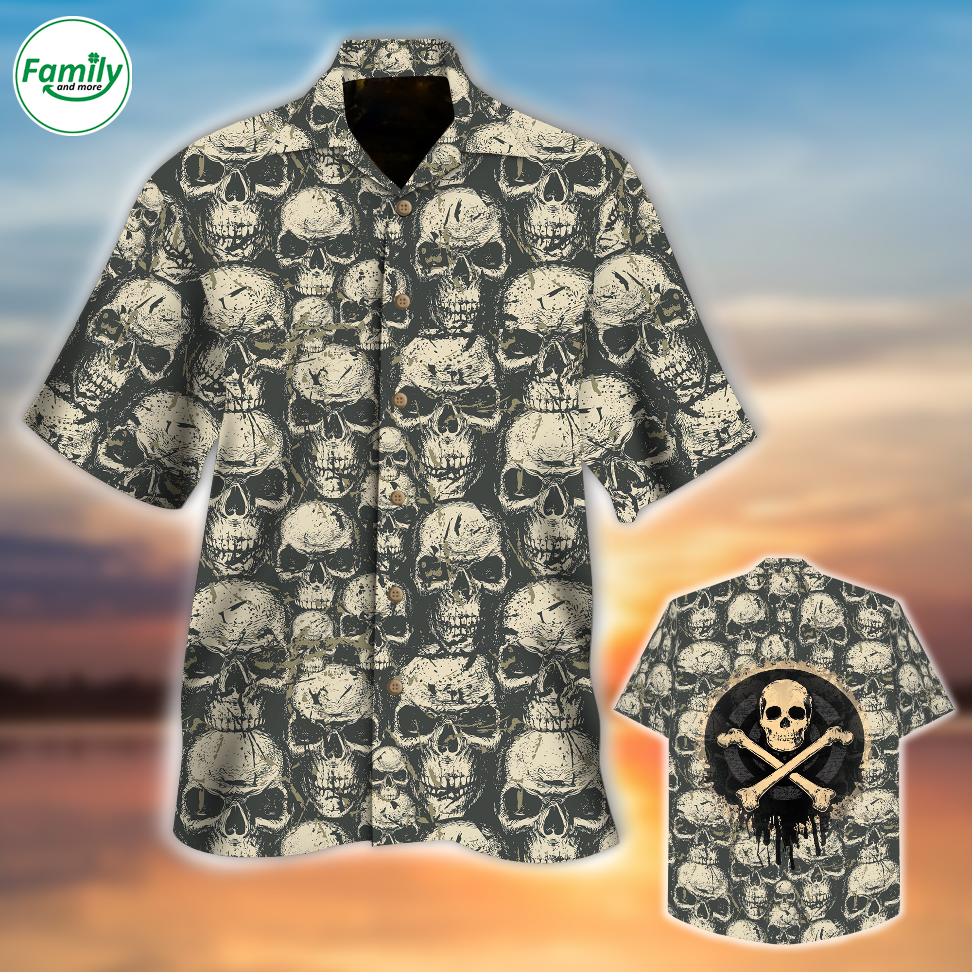 Skull Crossbone Hawaiian Shirt – Nt0113-1