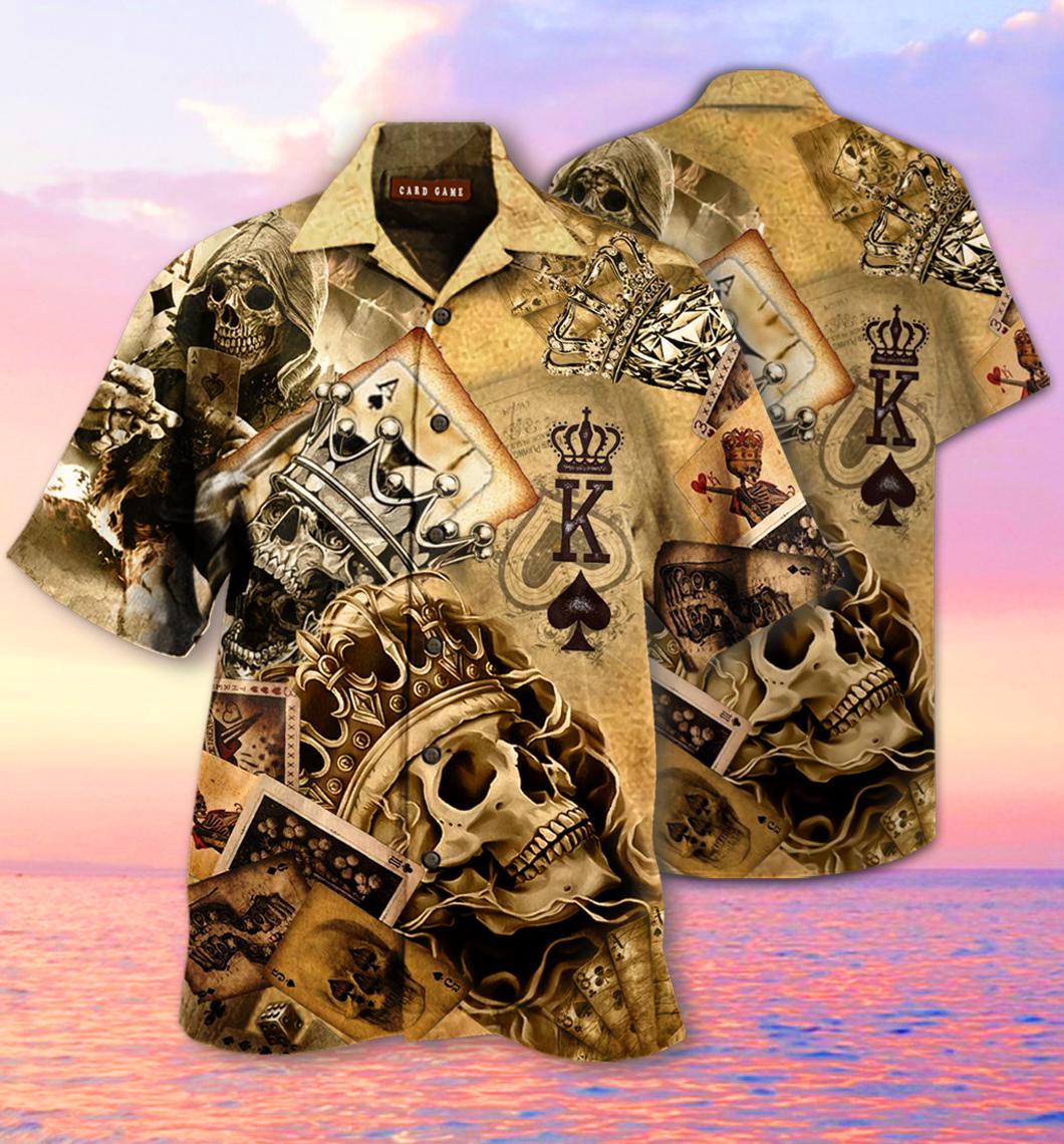 Skull Crown And King Chess Playing Cards Hawaiian Shirt For Men Women Adult