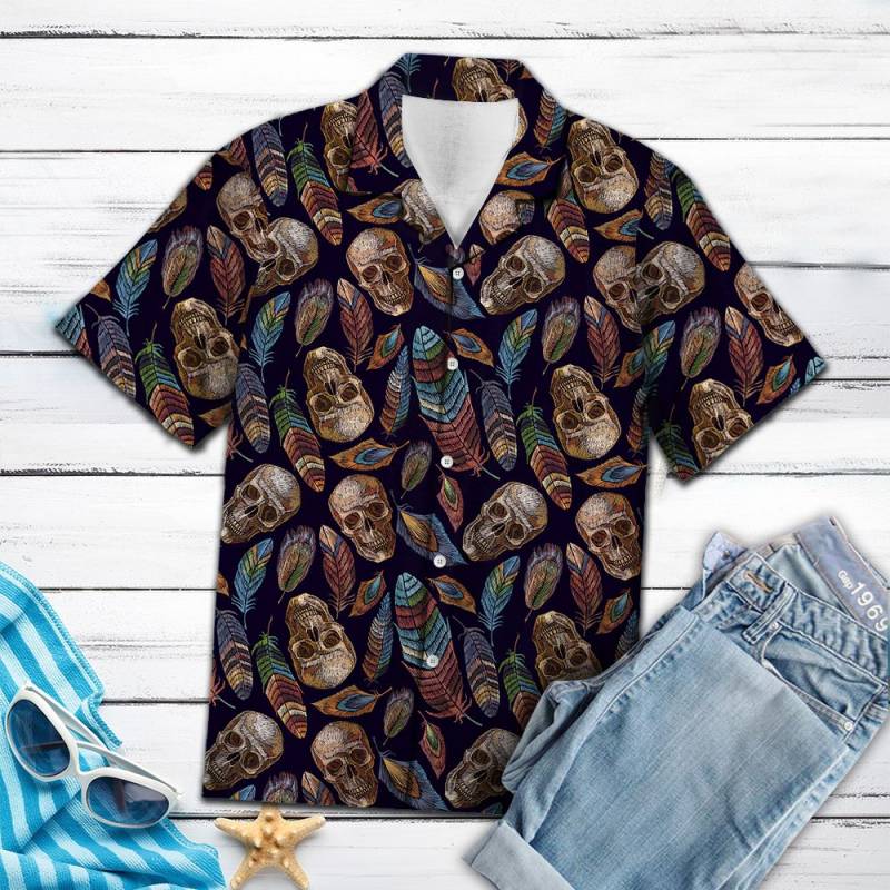 Skull Feather Ty1707 – Hawaiian Shirt