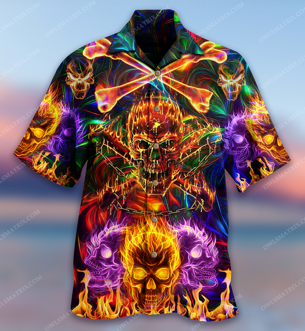 Skull Fire Angry Limited Edition – Hawaiian Shirt Hawaiian Shirt For Men Hawaiian Shirt