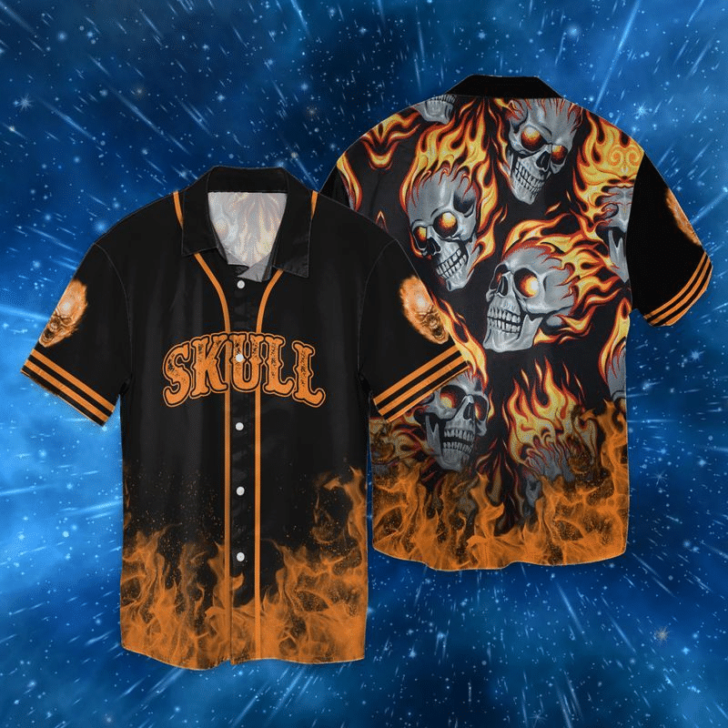 Skull Firefighter For Men And Women Graphic Print Short Sleeve Hawaiian