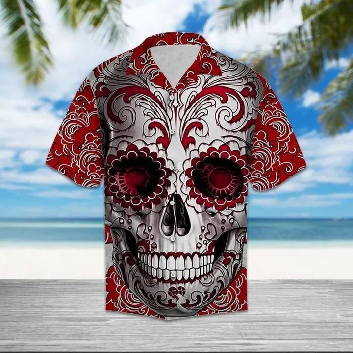 Skull Floral Hawaiian Shirt