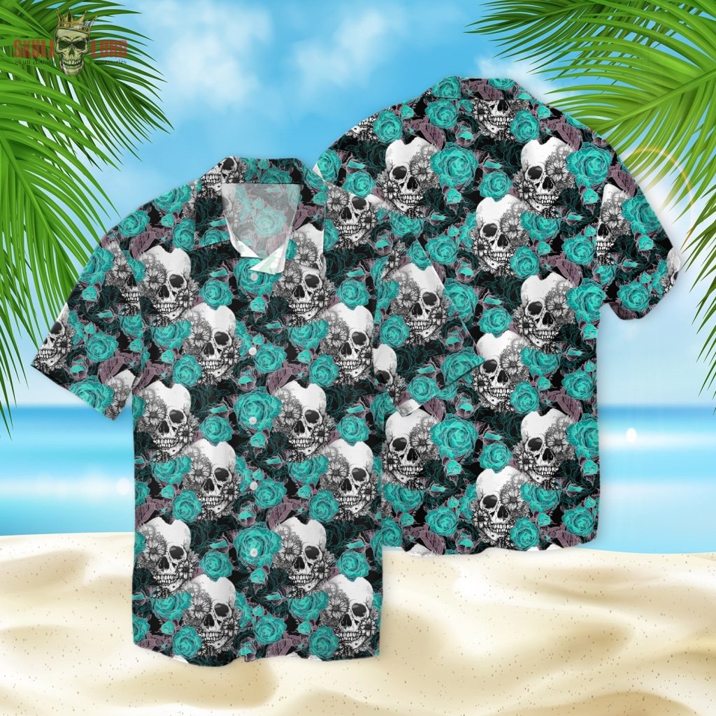 Skull Floral Pattern 3d Hawaiian Shirt