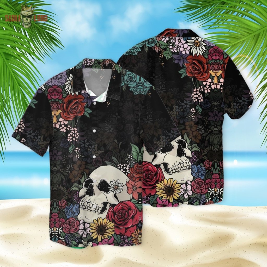 Skull Flowers 3d Hawaiian Shirt