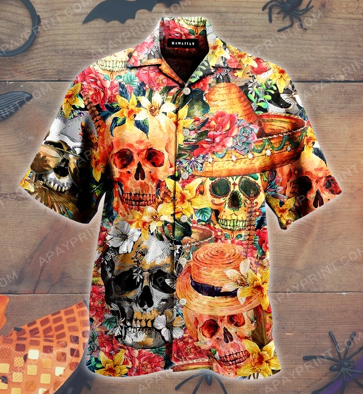 Skull Flowers – Day Of The Dead Hawaiian Shirt