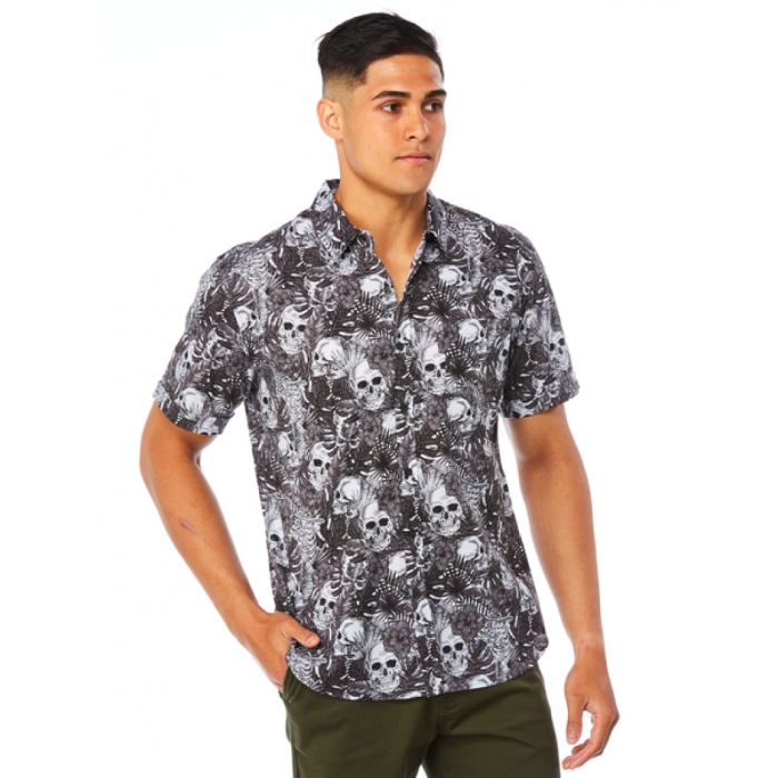 Skull Gray Unique Design Hawaiian Shirt