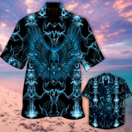 Skull Guitar Hawaiian Shirt