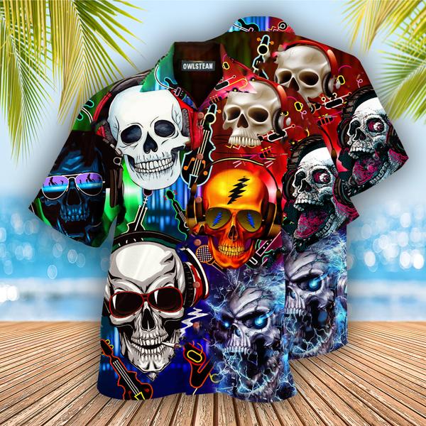 Skull Guitar Lets Get High Edition – Hawaiian Shirt