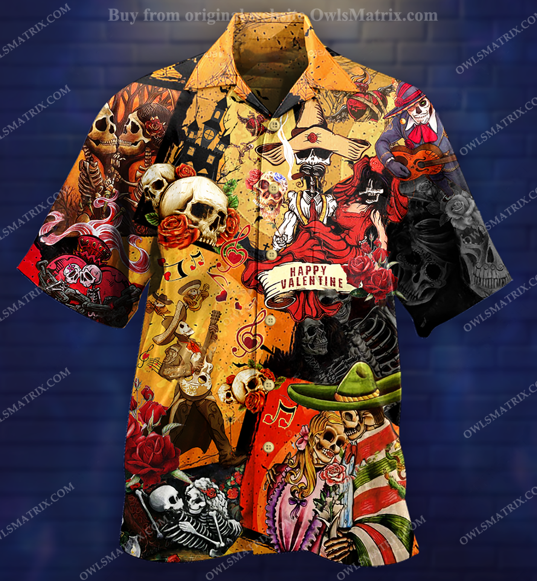 Skull Happy Valentines Day Limited Edition – Hawaiian Shirt