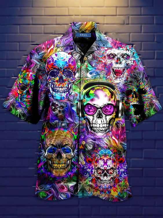 Skull Hawaiian Shirt Pre11602-1