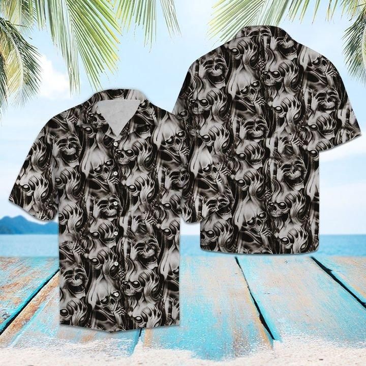 Skull Hawaiian Shirt Unisex Full Size Adult Colorful Hw1498