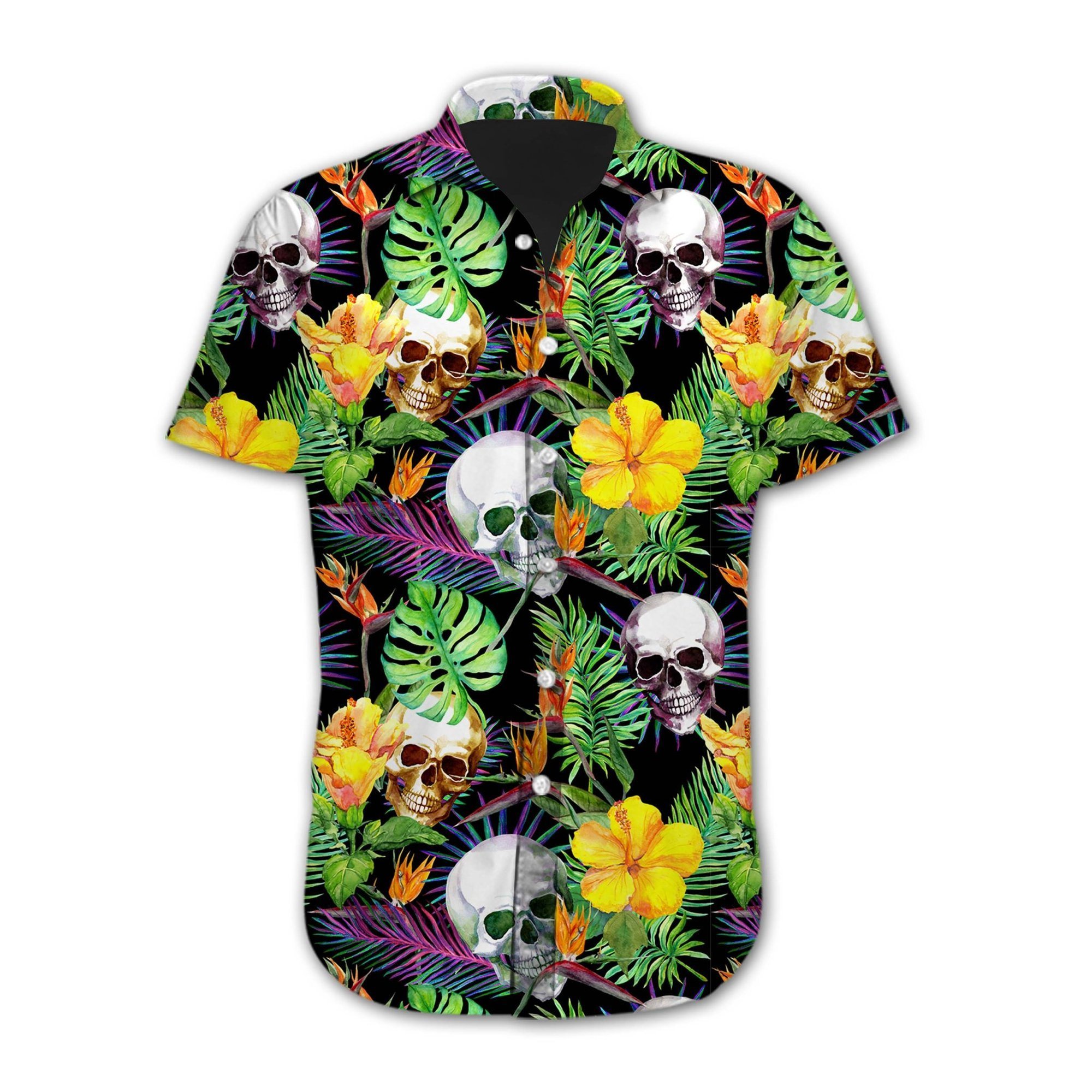 Skull Hawaiian Shirt Unisex Full Size Adult Colorful Hw1689-1