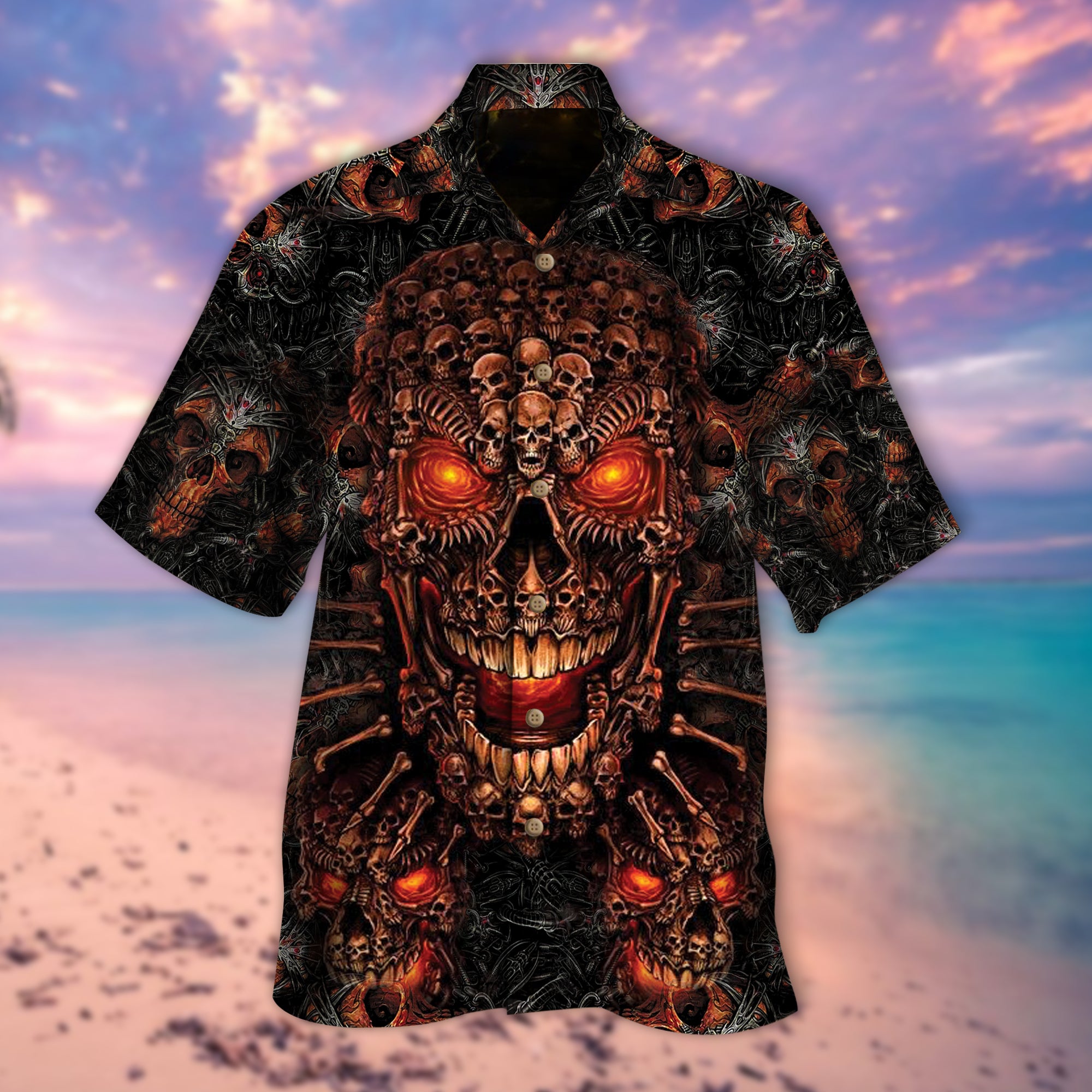 Skull Hawaiian Shirt – Mc076-1