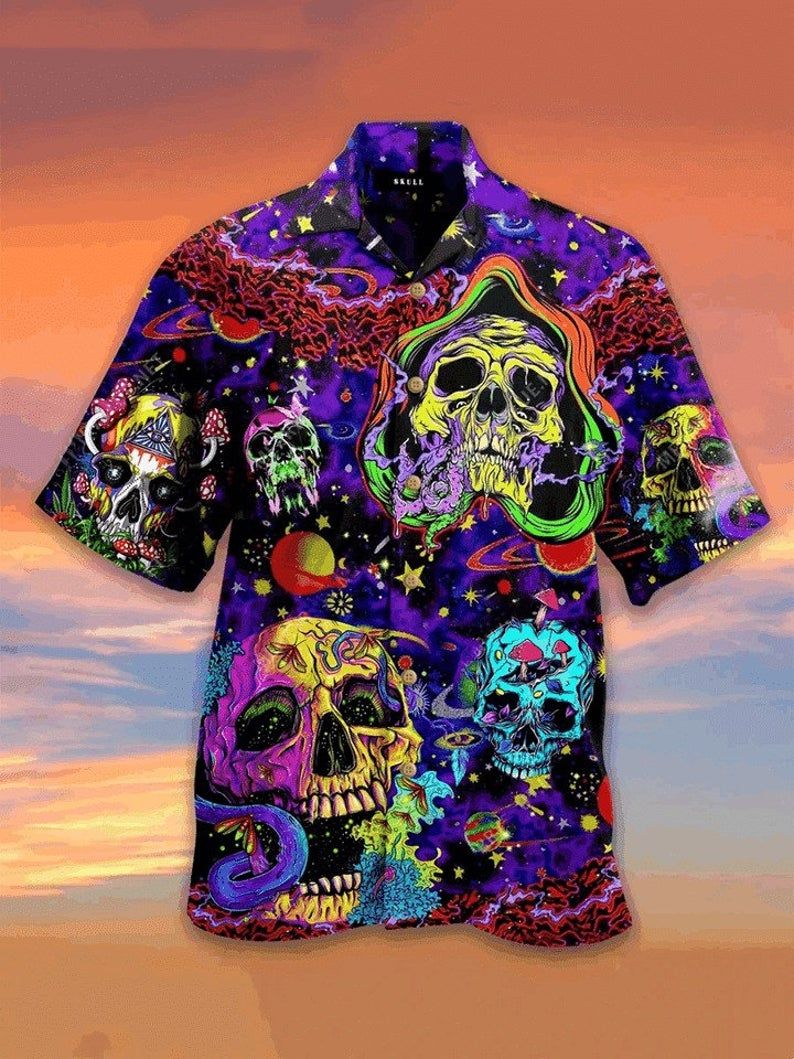 Skull Hippie Multicolor Amazing Design Hawaiian Shirt