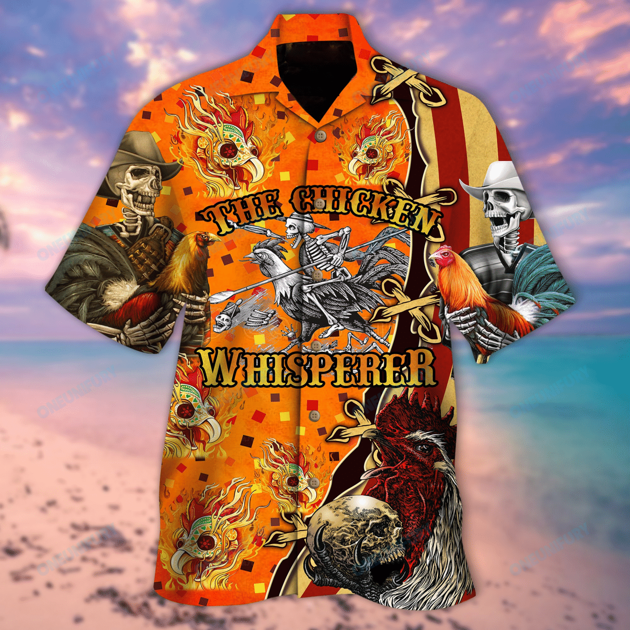 Skull Hot Chilli Chicken Hawaiian Shirt
