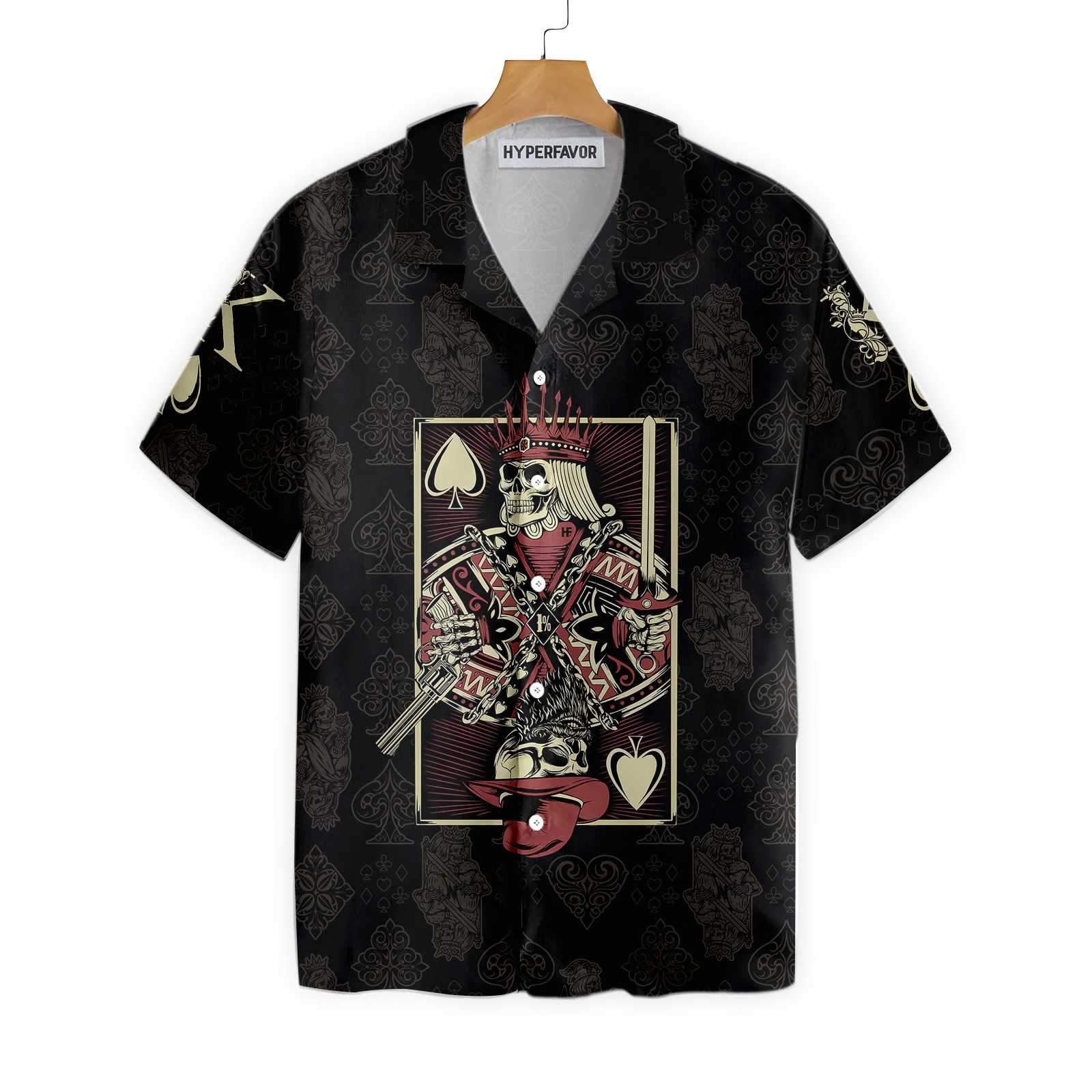 Skull King Of Spades Card Hawaiian Shirt