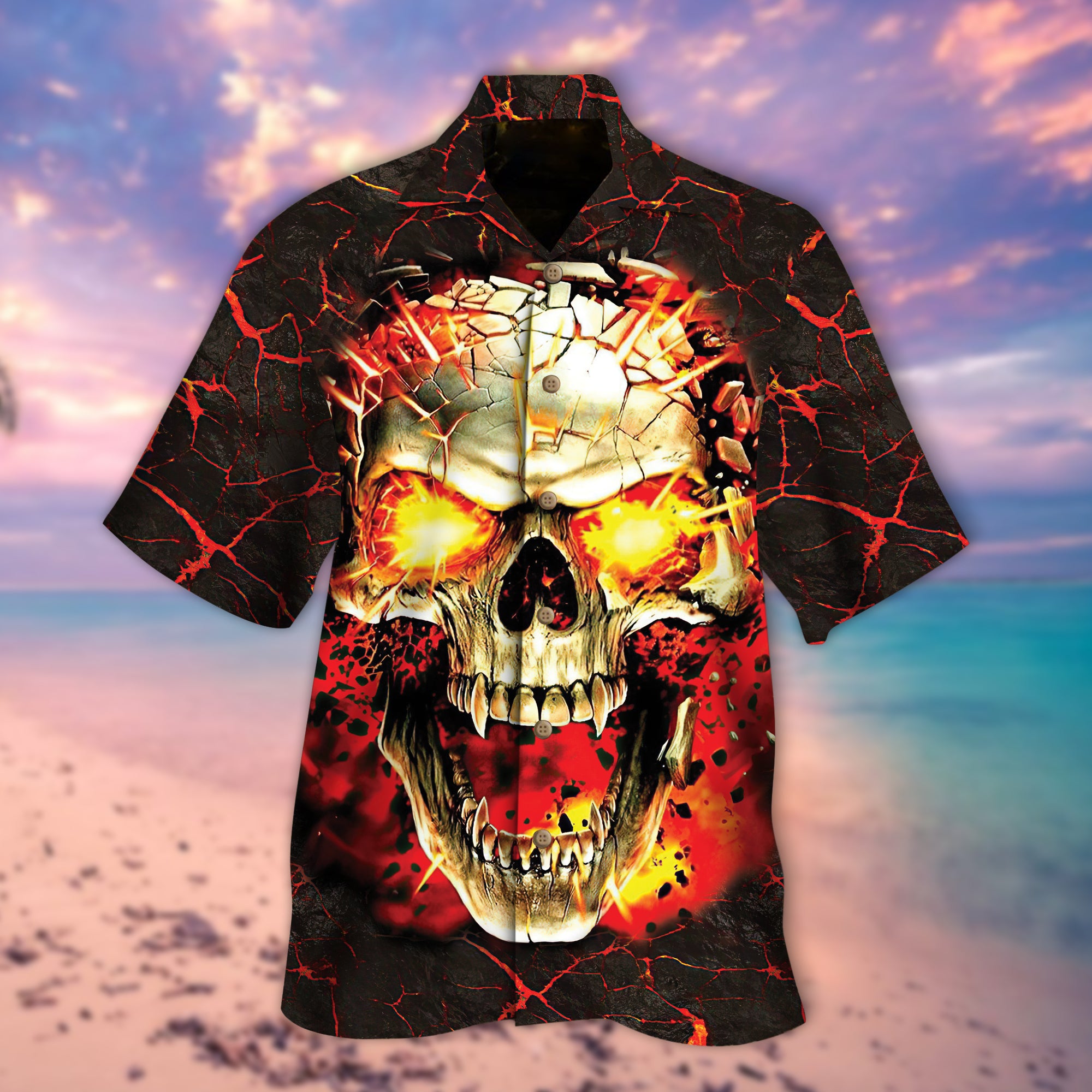 Skull Lava Hawaiian Shirt 3