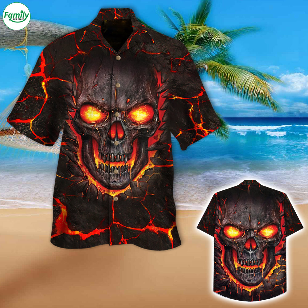 Skull Lava Hawaiian Shirt