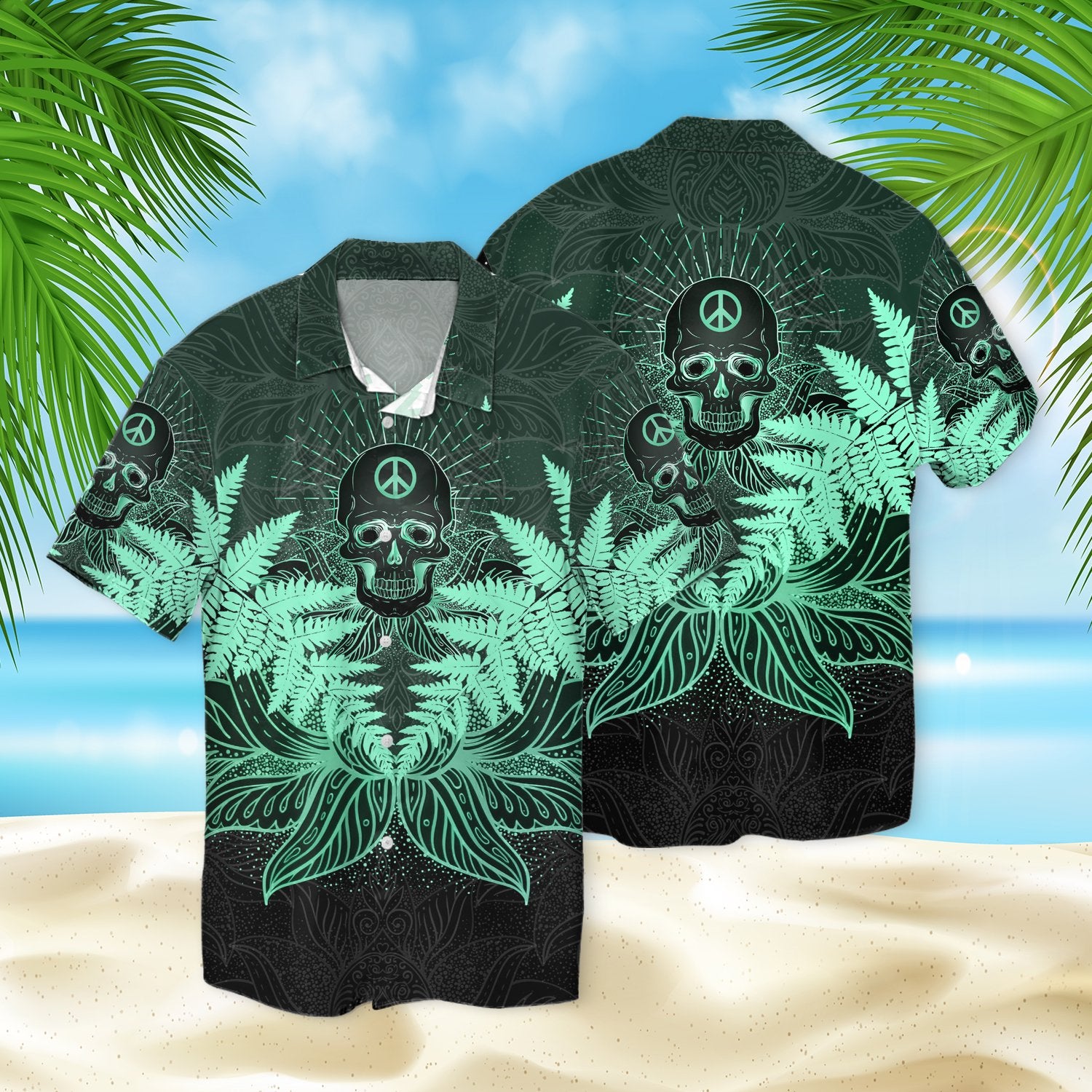 Skull Lotus 3d Hawaiian Shirt Sk