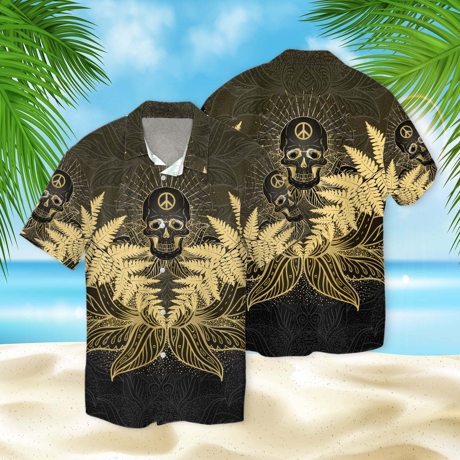 Skull Lotus 3d Hawaiian Shirt