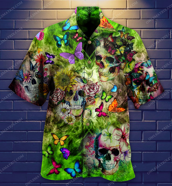 Skull Love Butterfly Limited Edition – Hawaiian Shirt Hawaiian Shirt F