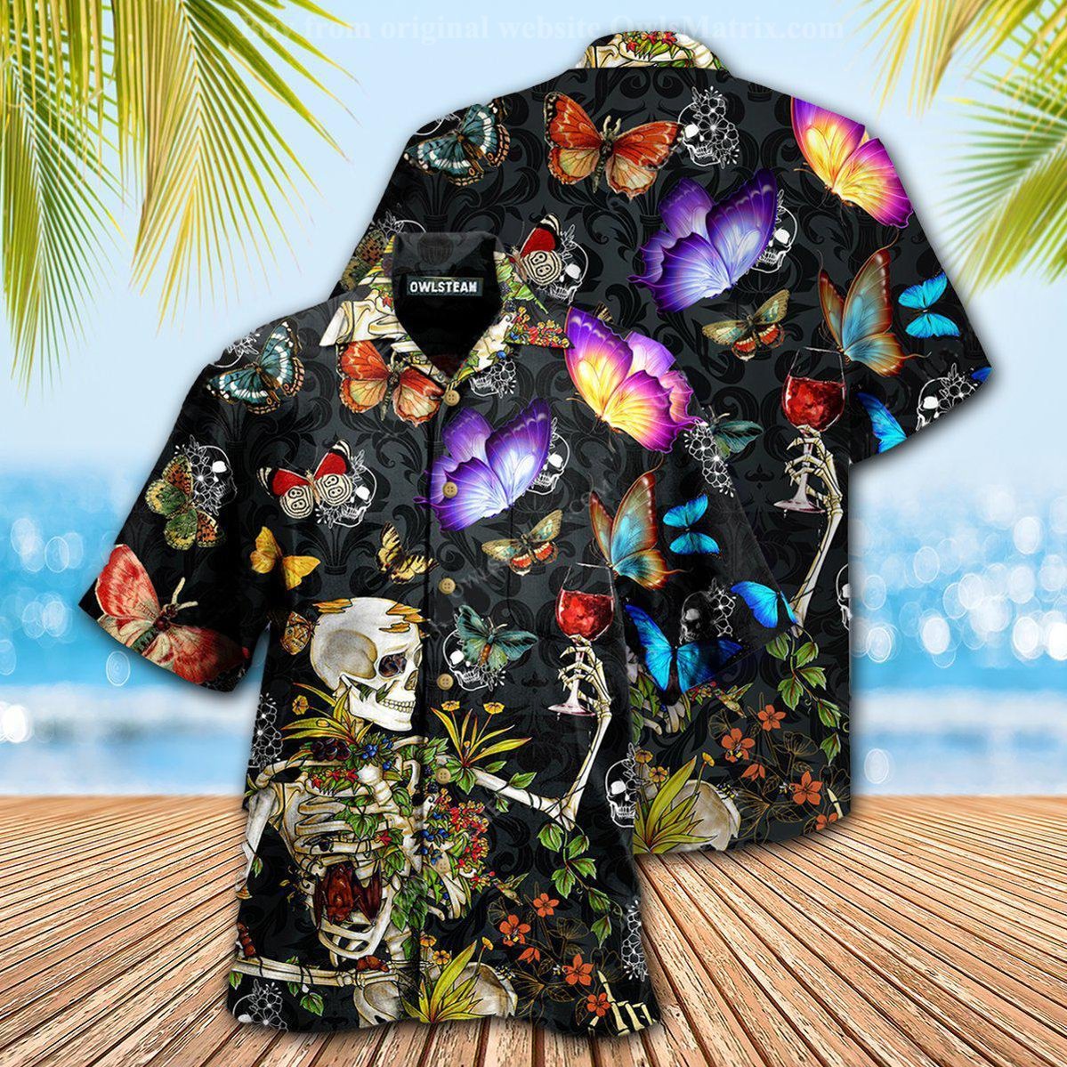 Skull Love Butterfly Overnight Edition – Hawaiian Shirt