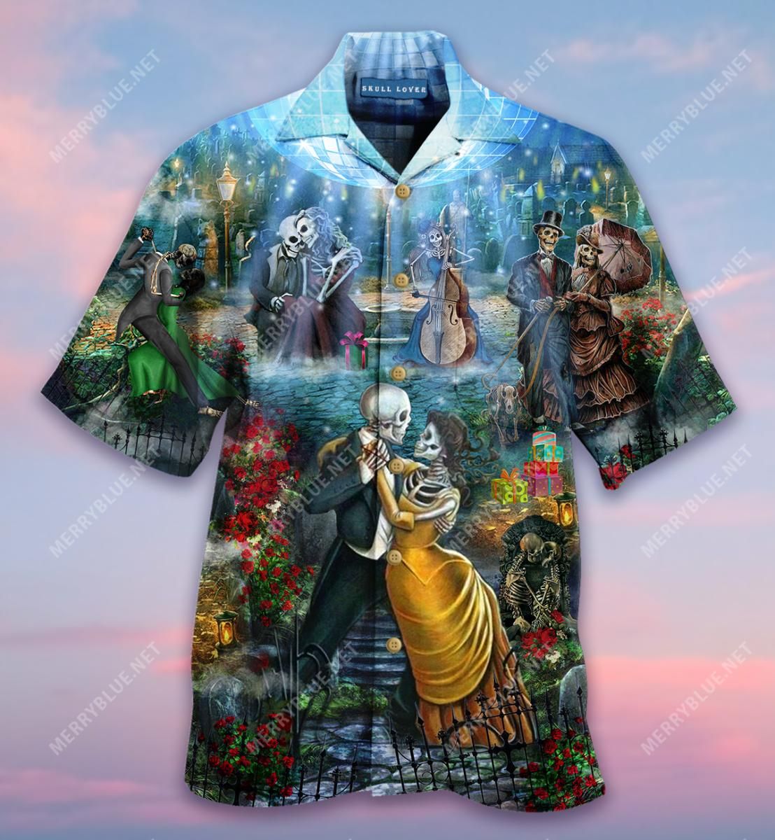 Skull Lover Aloha Hawaiian Shirt Colorful Short Sleeve Summer