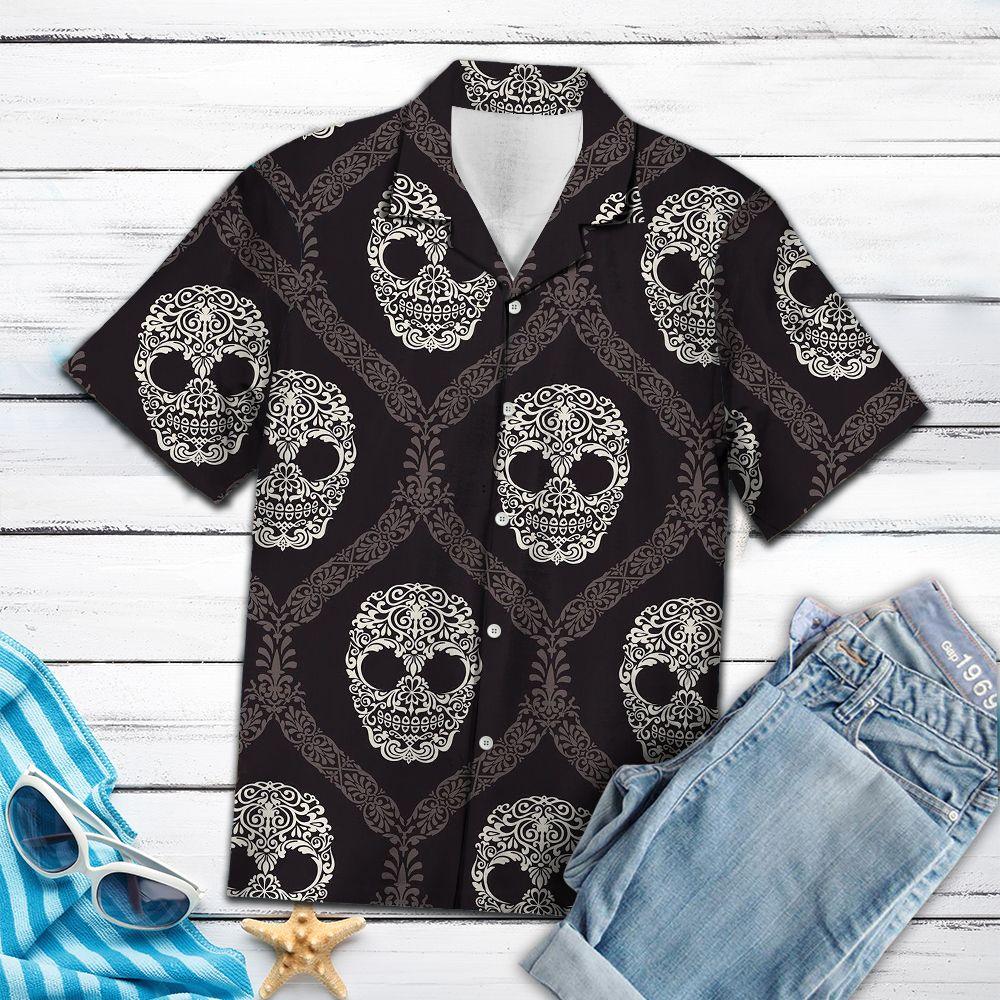 Skull Mandala Hawaiian Shirt For Men Hawaiian Shirt