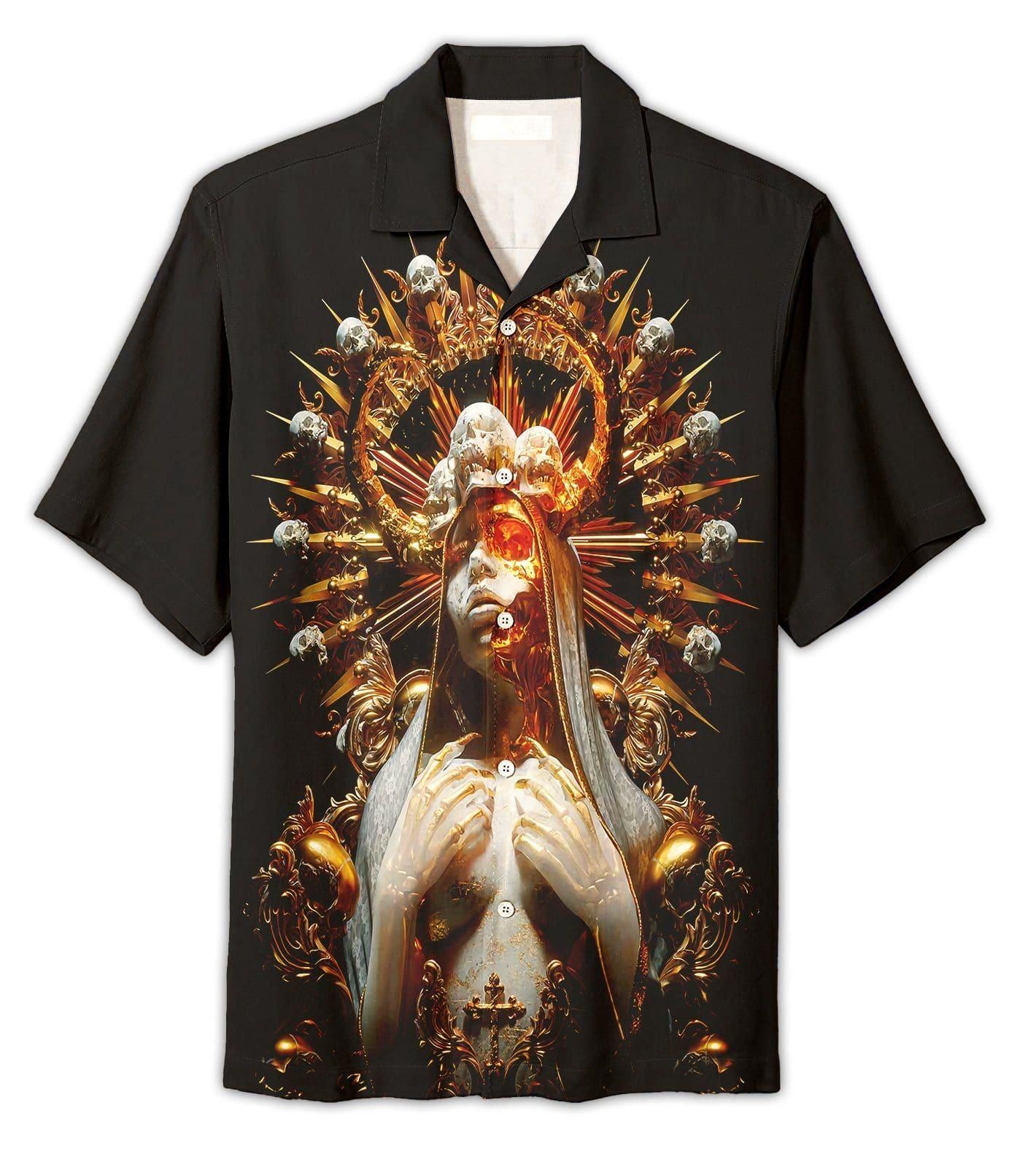 Skull Maria Aloha Hawaiian Shirt Colorful Short Sleeve Summer Beach Casual Shirt